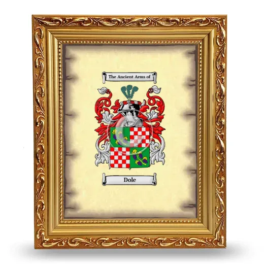 Dole Coat of Arms Framed - Gold