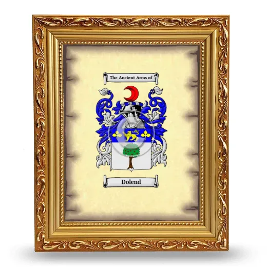 Dolend Coat of Arms Framed - Gold