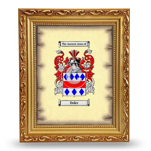 Doler Coat of Arms Framed - Gold