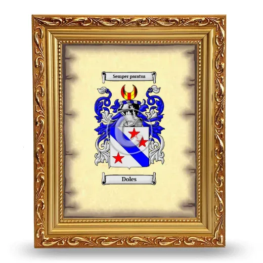 Doles Coat of Arms Framed - Gold