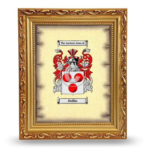 Dollin Coat of Arms Framed - Gold