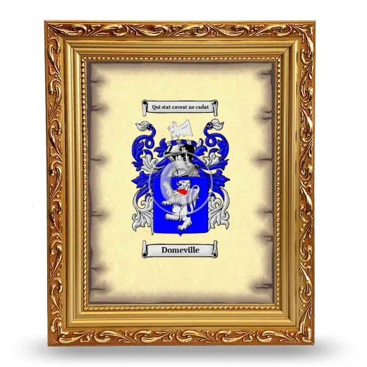 Domeville Coat of Arms Framed - Gold