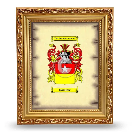Dominic Coat of Arms Framed - Gold