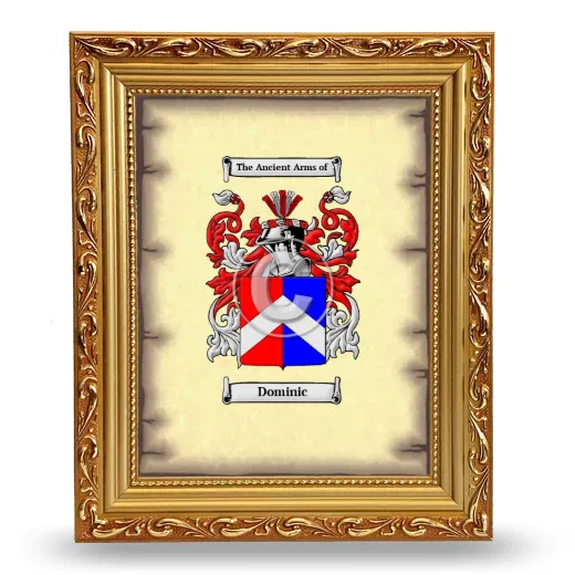 Dominic Coat of Arms Framed - Gold