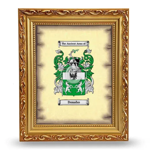 Donaho Coat of Arms Framed - Gold
