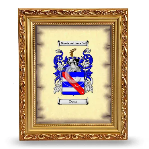 Done Coat of Arms Framed - Gold
