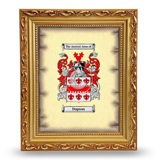 Dopson Coat of Arms Framed - Gold