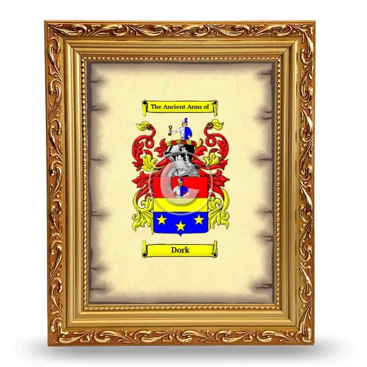 Dork Coat of Arms Framed - Gold