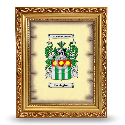 Dorrington Coat of Arms Framed - Gold