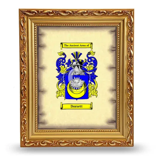 Dorsett Coat of Arms Framed - Gold
