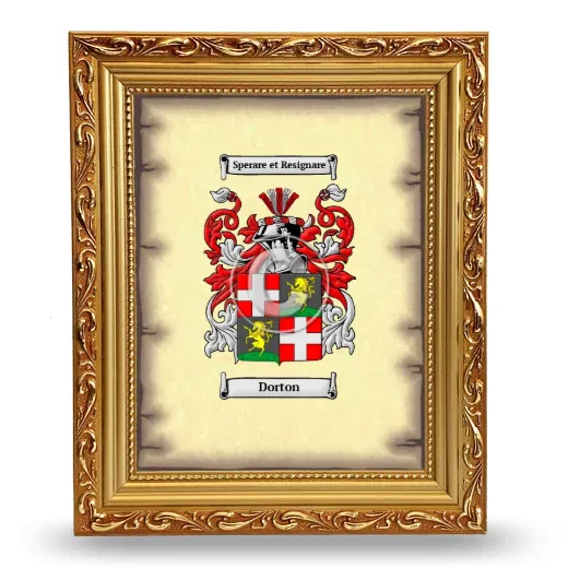 Dorton Coat of Arms Framed - Gold