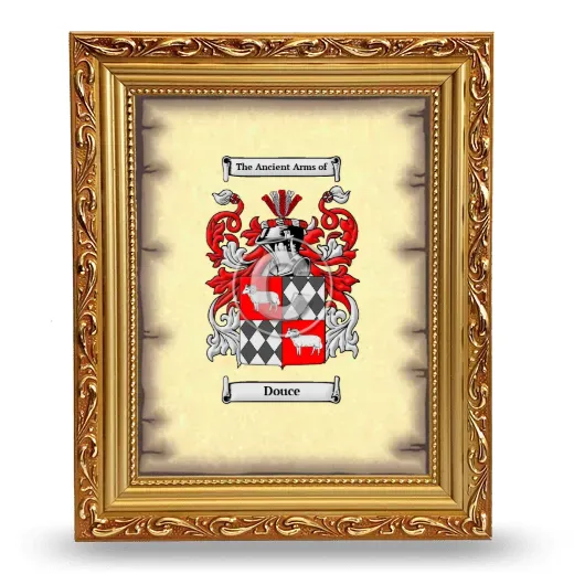 Douce Coat of Arms Framed - Gold