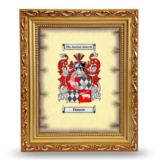 Doucee Coat of Arms Framed - Gold