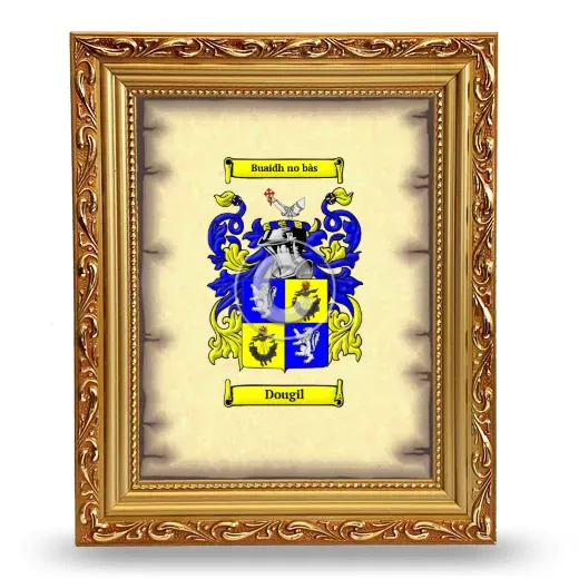 Dougil Coat of Arms Framed - Gold