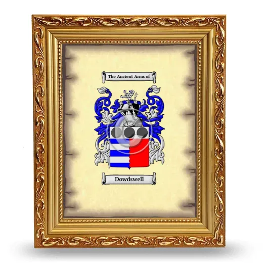 Dowdswell Coat of Arms Framed - Gold