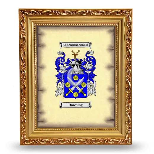 Downing Coat of Arms Framed - Gold