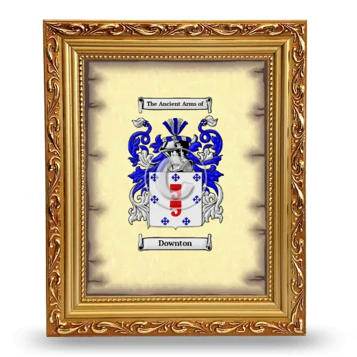 Downton Coat of Arms Framed - Gold