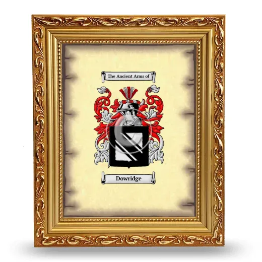 Dowridge Coat of Arms Framed - Gold