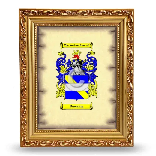 Dowsing Coat of Arms Framed - Gold