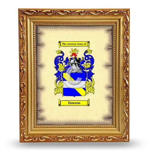 Dowson Coat of Arms Framed - Gold