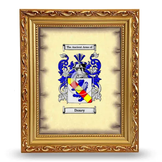 Doxey Coat of Arms Framed - Gold