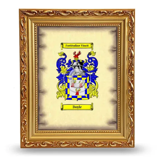 Doyle Coat of Arms Framed - Gold