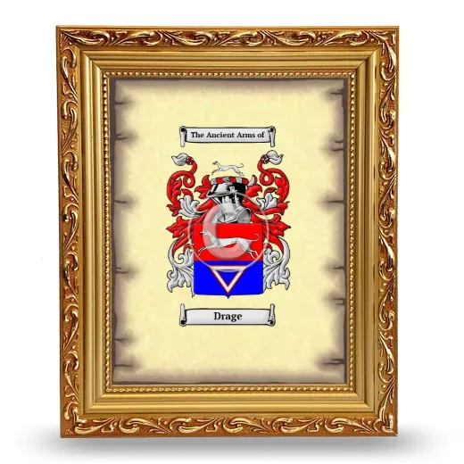 Drage Coat of Arms Framed - Gold