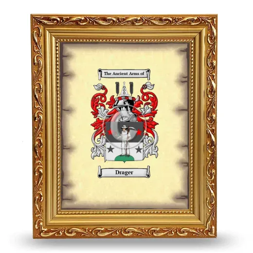 Drager Coat of Arms Framed - Gold