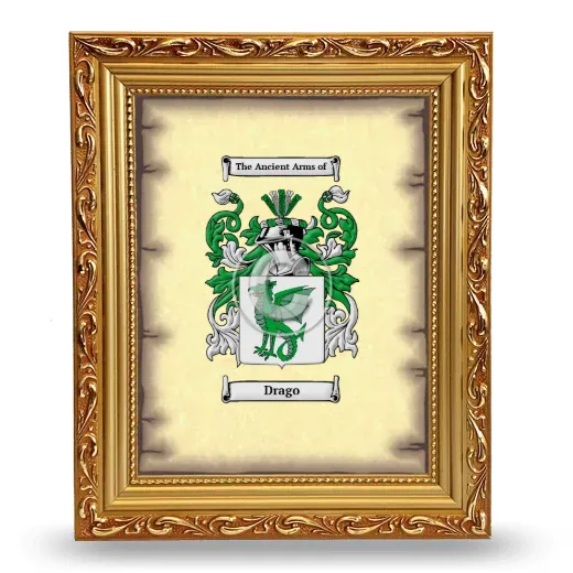 Drago Coat of Arms Framed - Gold