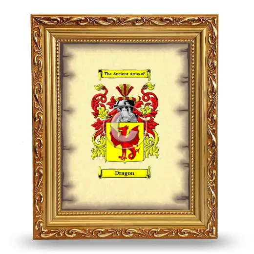 Dragon Coat of Arms Framed - Gold