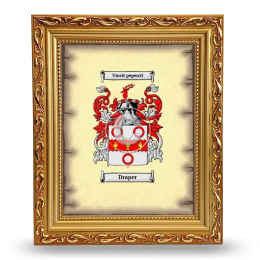 Draper Coat of Arms Framed - Gold
