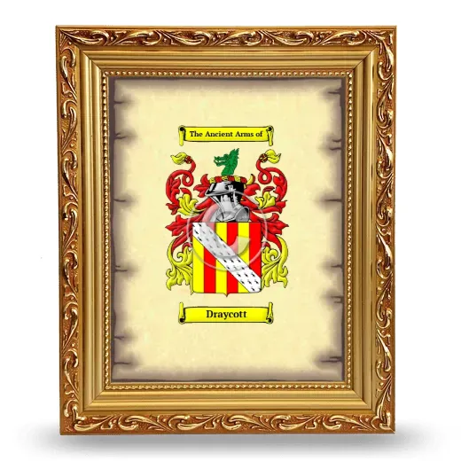 Draycott Coat of Arms Framed - Gold