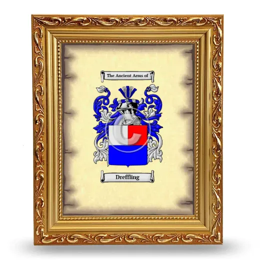 Dreffling Coat of Arms Framed - Gold