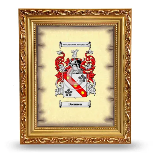 Drennen Coat of Arms Framed - Gold