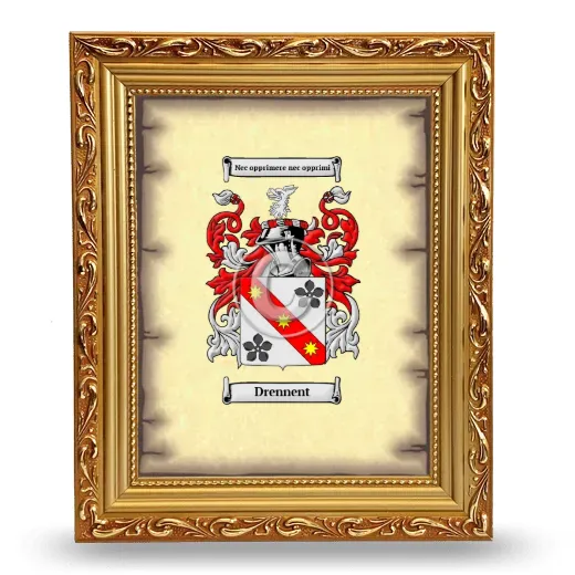 Drennent Coat of Arms Framed - Gold