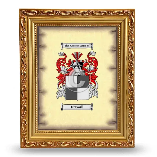 Drewall Coat of Arms Framed - Gold