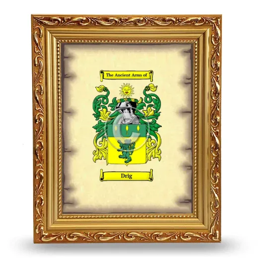 Drig Coat of Arms Framed - Gold