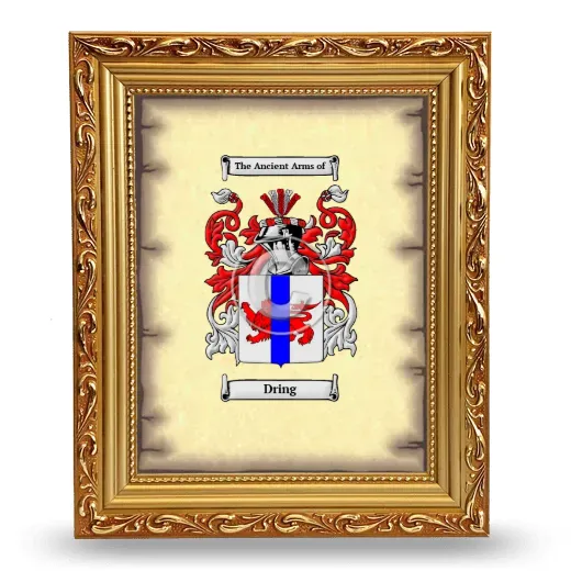 Dring Coat of Arms Framed - Gold