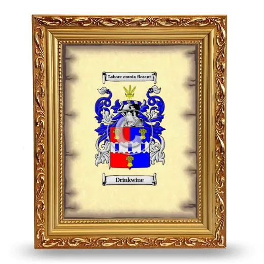 Drinkwine Coat of Arms Framed - Gold