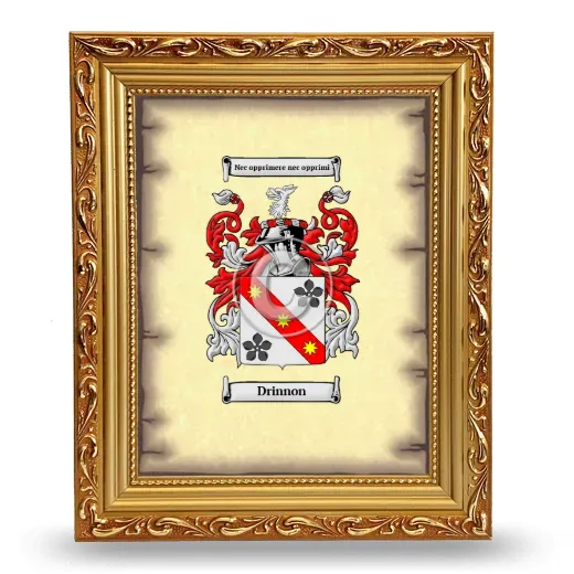 Drinnon Coat of Arms Framed - Gold