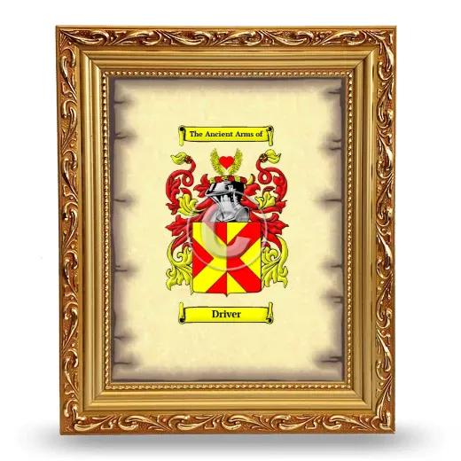 Driver Coat of Arms Framed - Gold