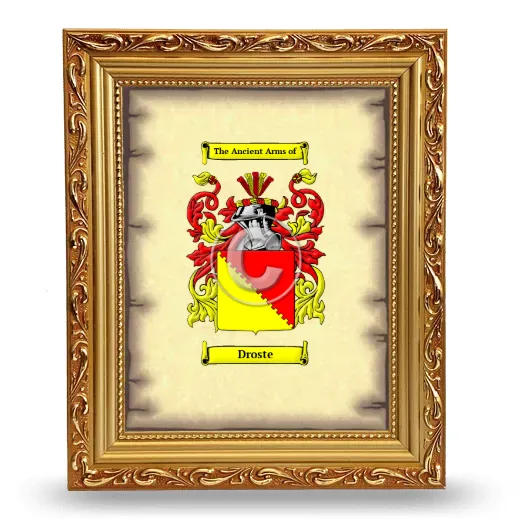 Droste Coat of Arms Framed - Gold
