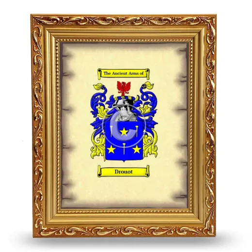 Drouot Coat of Arms Framed - Gold