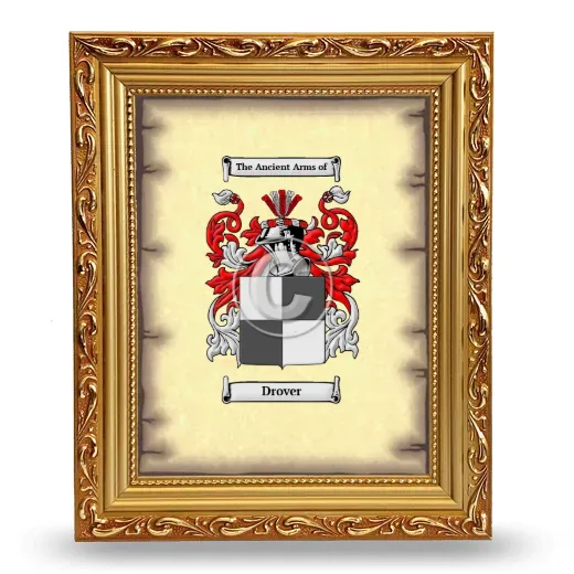Drover Coat of Arms Framed - Gold