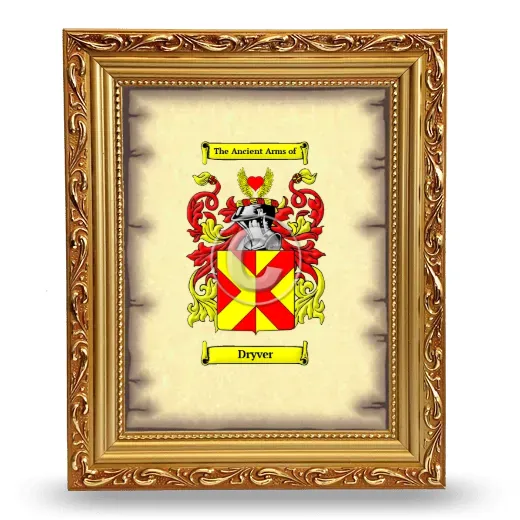 Dryver Coat of Arms Framed - Gold