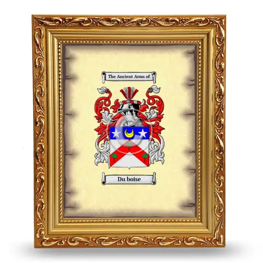 Du boise Coat of Arms Framed - Gold