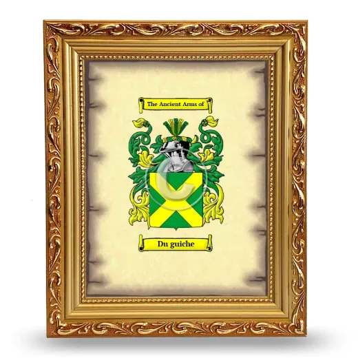 Du guiche Coat of Arms Framed - Gold