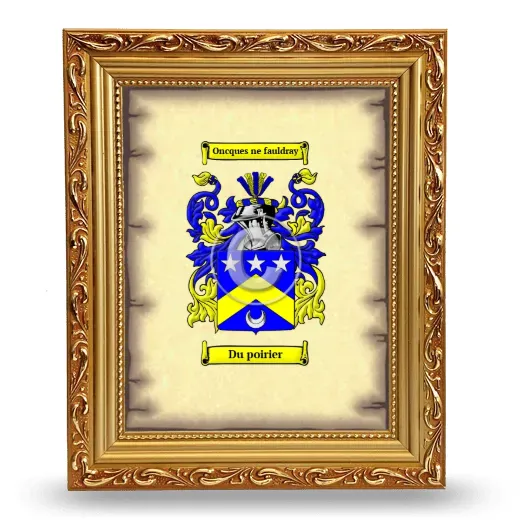Du poirier Coat of Arms Framed - Gold