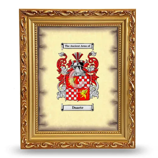 Duarte Coat of Arms Framed - Gold