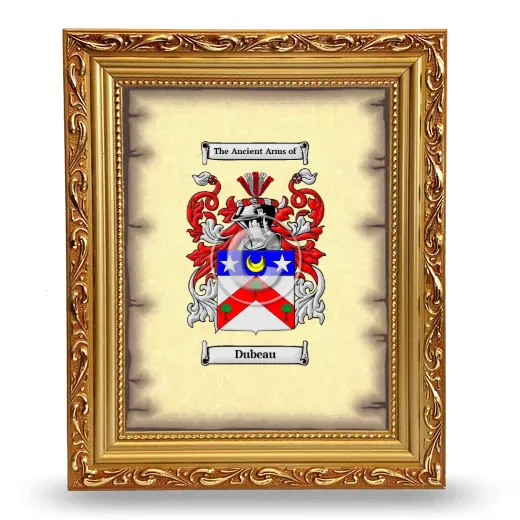 Dubeau Coat of Arms Framed - Gold